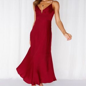 HELLO MOLLY PRIVATE KISS MIDI DRESS CHERRY